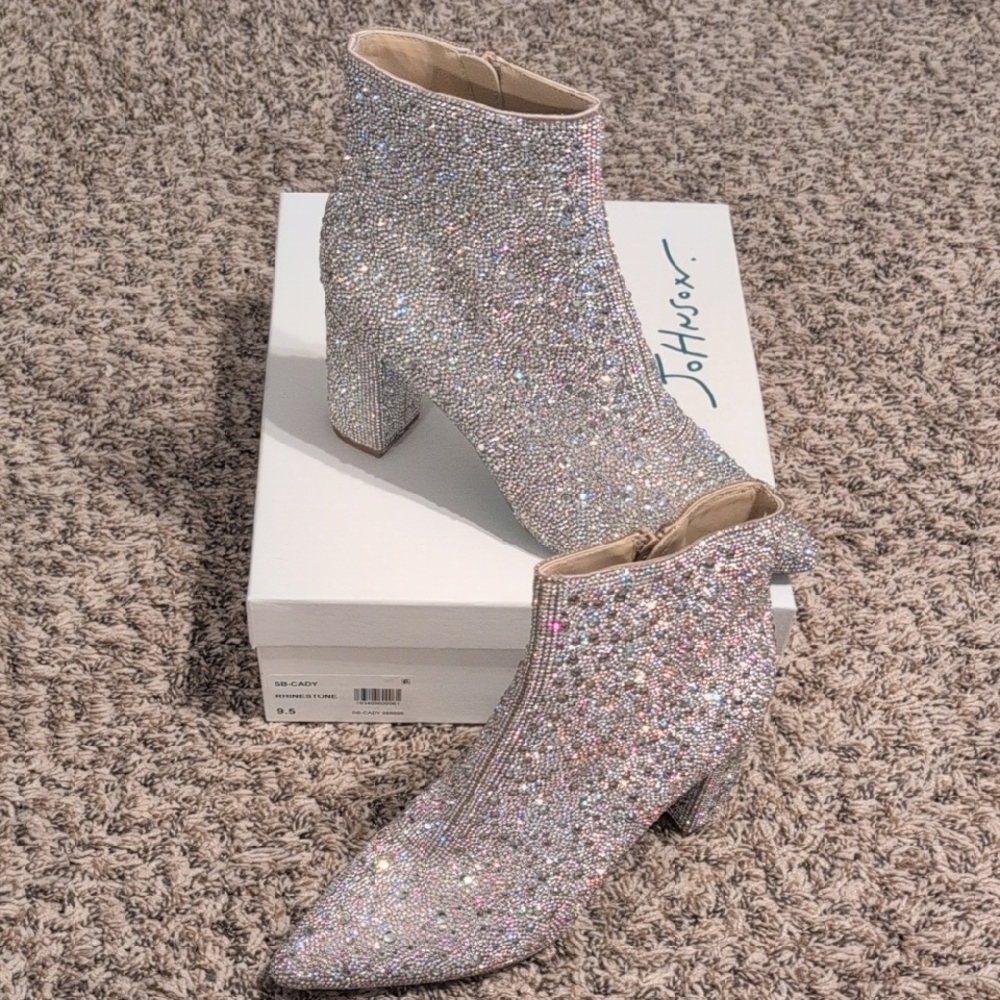 Betsey Johnson Glittering Silver Heeled Boots